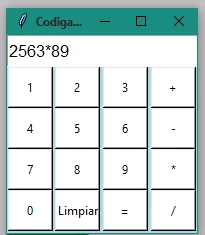 Calculadora hecha con Python y Tkinter