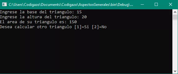 Ventana con codigo mejorado para calcular triangulo en C++