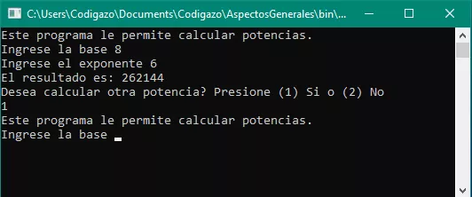 Calcular varias potencias en C++ con un bucle