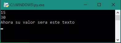 Ejemplo cambiando el valor de una variable