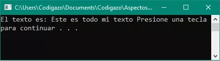 Codigo compilado usando printf