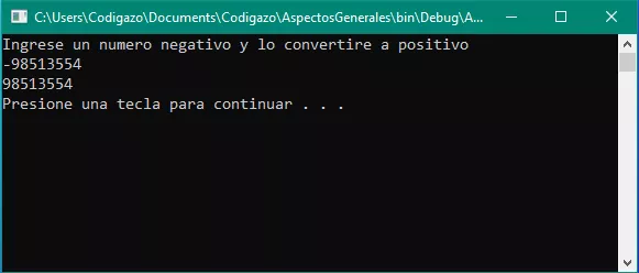 Programa final y mejorado para conversión de números positivos a negativos.