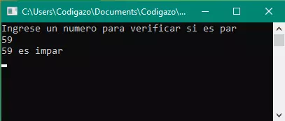 Ejemplo de codigo en C++ para saber si un numero es par