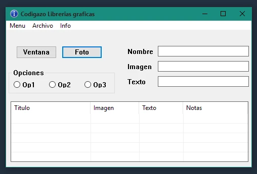 Interfaz grafica para C++ GUI