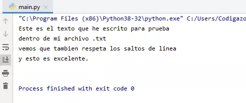 Leyendo un archivo con python, ejemplo compilado.