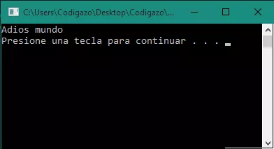 Ejemplo de char en C++ compilado