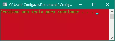 Ejemplo compilado de cambio del color de fondo en C++ 